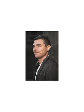 Gold-plated earrings with black center KS-133