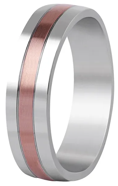 Bicolor wedding ring made of steel SPP10