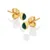 Jac Jossa Soul DE754 Diamond Malachite Gold Plated Earrings