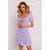 M784 Mini dress with a tie at the neckline - violet