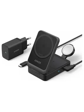 MAGNĒTISKAIS LĀDĒTĀJS ANKER MAGGO 15W 3IN1 BLACK