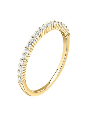 Elegant gold-plated ring with zircons Silver LPS03AWV110