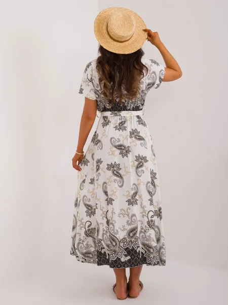 Women's white and black dress with a print