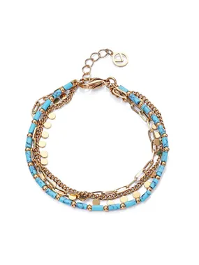 Chic 14164P01013 Gold Plated Triple Beaded Bracelet