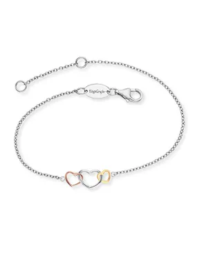 Silver bracelet with colored hearts ERB-WITHLOVE-03