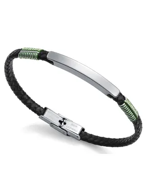 Stylish leather bracelet with steel detail Air 1316P01010