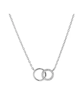 Silver necklace Linked rings AJNA0013