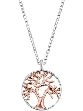 Silver bicolor necklace Tree of Life ERN-LILTREE-BI