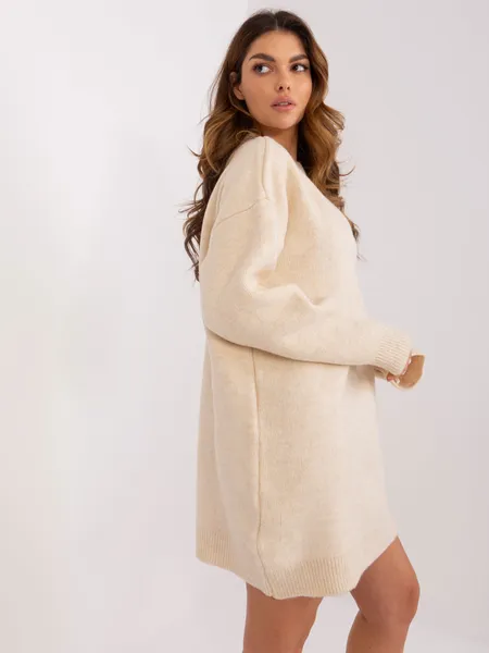 Women's light beige knit dress