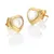 Jac Jossa Soul DE790 Heart Gold Plated Diamond and Pearl Earrings