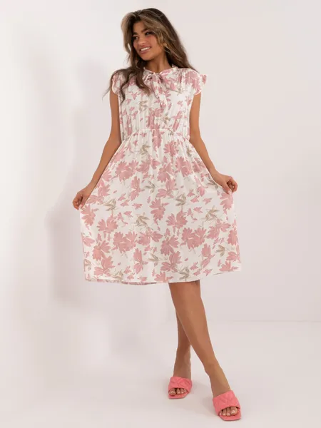 Women's white and pink Printed dress