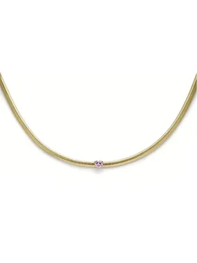 Romantic Gold Plated Heart Choker Necklace LJ2237