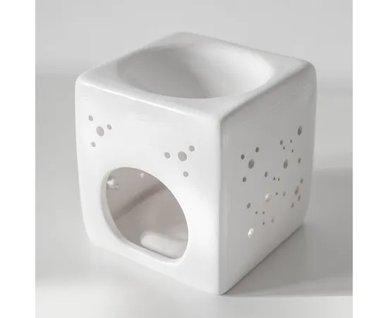 White cube aromatherapy fireplace
