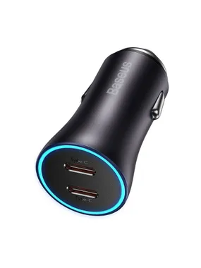 Baseus Golden Contactor Pro car charger, 2x USB-C, 40W (Dark Gray)