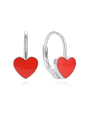 Girls´ silver earrings with hearts AGUC1290DL