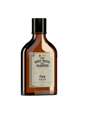 Men Whisky Body Wash and Hair and Beard Shampoo 3in1 Fire 330ml