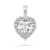 Silver heart jewelry set with zircons SET273W (earrings, pendant)