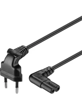 Mains cable Euro plug 90°