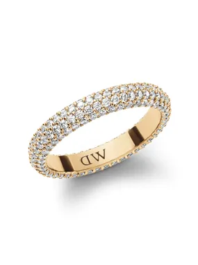 Sparkling Gold Plated Pavé Crystal Ring DW0040064