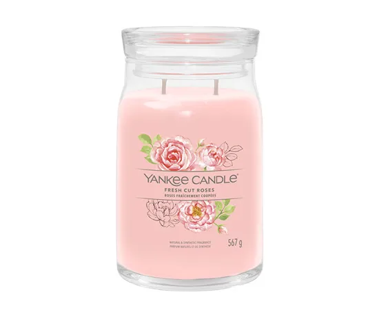 Aromatic candle Signature glass large Fresh Cut Rose with 567 g