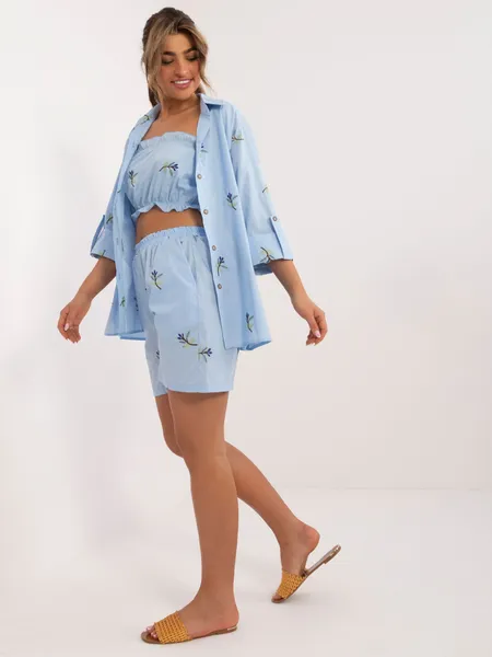 Women's light blue summer set