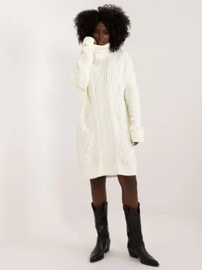 Women's ecru knitted dress