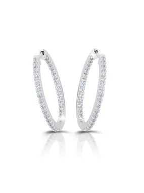 Elegant silver hoop earrings M02121