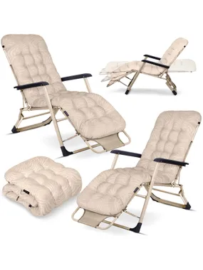 Garden deckchair folded with a sophista chillwell pillow set 2 pcs beige