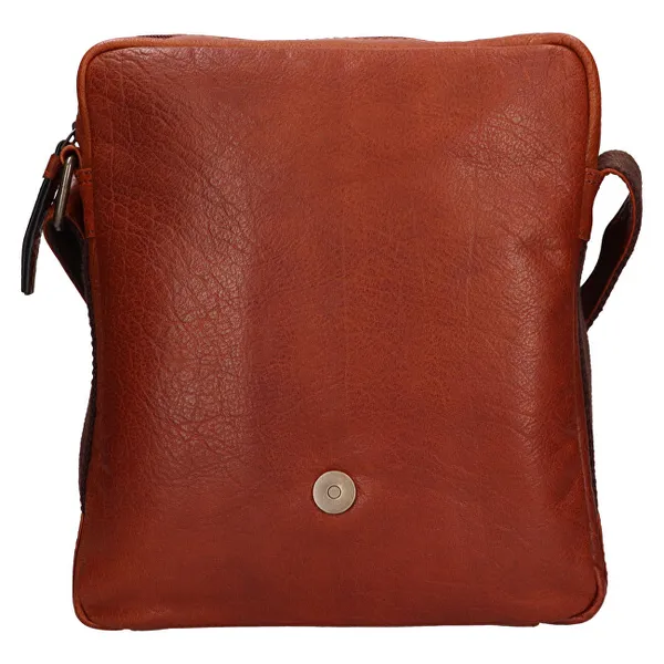 Men's leather crossbody bag 290603 COGNAC