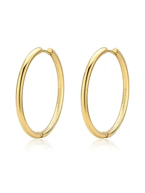 SHK74 Chunky Gold Plated Hoop Earrings