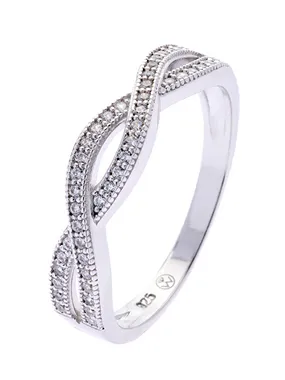 Charming silver ring with cubic zirconia Promise 63344