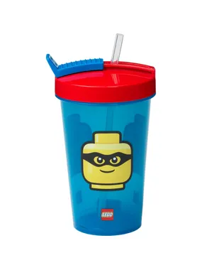 Lego cup with straw iconic classic bright blue