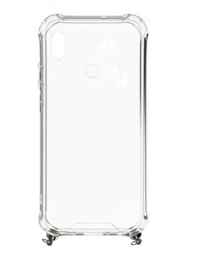 Xiaomi Redmi 7 Silicone TPU Transparent with Necklace Strap Silver