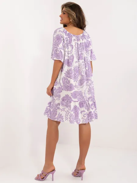 Women's light purple dress with ruffles