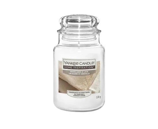 Scented candle Home Inspiration large White Linen & Lace 538 g