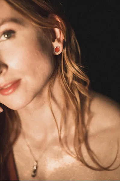 Silver earrings with blue lazurite ERE-LP-ST