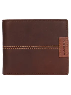 Men's leather wallet 15195 BRN/TAN