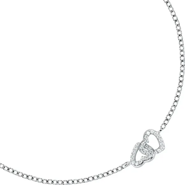 Silver bracelet Double heart with zircons Silver LPS05AWV01