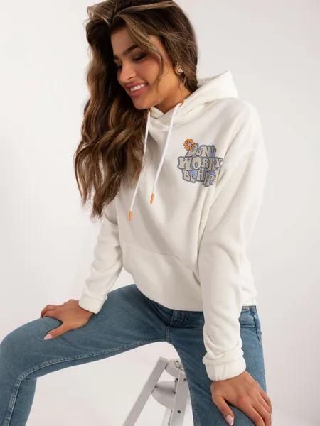 Women's ecru Kangaroo sweatshirt