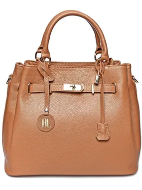 Ladies leather handbag AL1762 Cognac