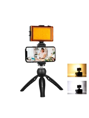 Live broadcast kit Puluz tripod mount + LED lamp + phone clamp