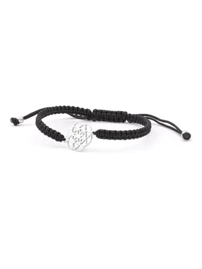 Stylish black lanyard kabala bracelet Mandala AGB545