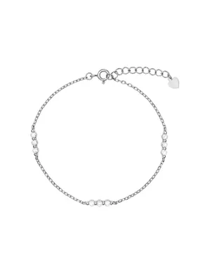 Fashion silver bracelet with zircons AJNR0019