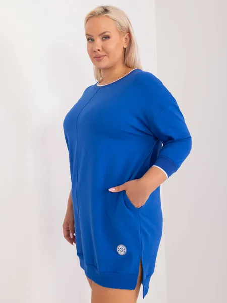 Women's cobalt blue plus size tunic