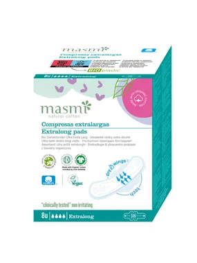 Natural Cotton extra long sanitary pads made of organic cotton 8 pcs