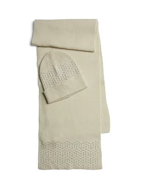 PCNASMINE Women's Hat and Scarf Set 17152729 Whitecap Grey