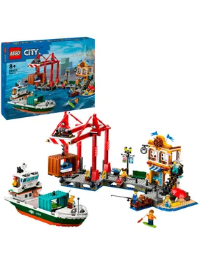 60422 City Harbor with Cargo Ship, Construction Toy
