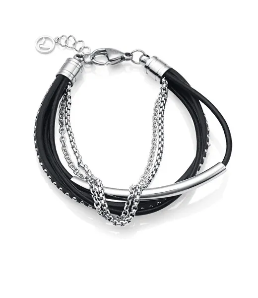 Elegant leather bracelet Air 75304P01010