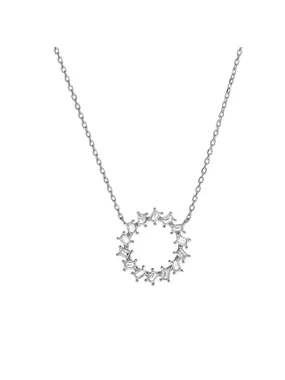Sparkling silver necklace with zircons AJNA0022