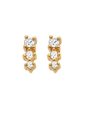 Jac Jossa Hope DE758 elegant gold-plated diamond and topaz earrings
